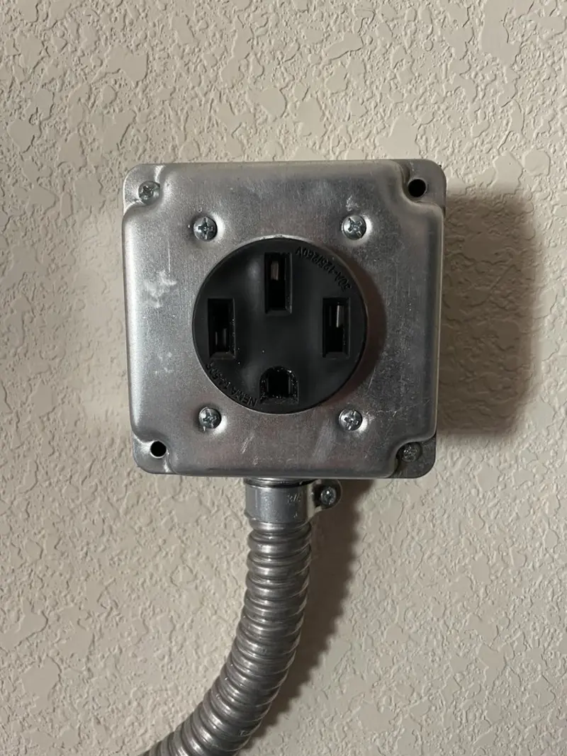 NEMA 14-50 outlet installed for Electrical Panel Upgrade in Brooks